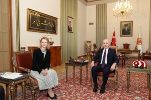 TBMM BAŞKANI KURTULMUŞ, AB DIŞ İLİŞKİLER VE GÜVENLİK POLİTİKASI YÜKSEK TEMSİLCİSİ KALLAS’I KABUL ETTİ