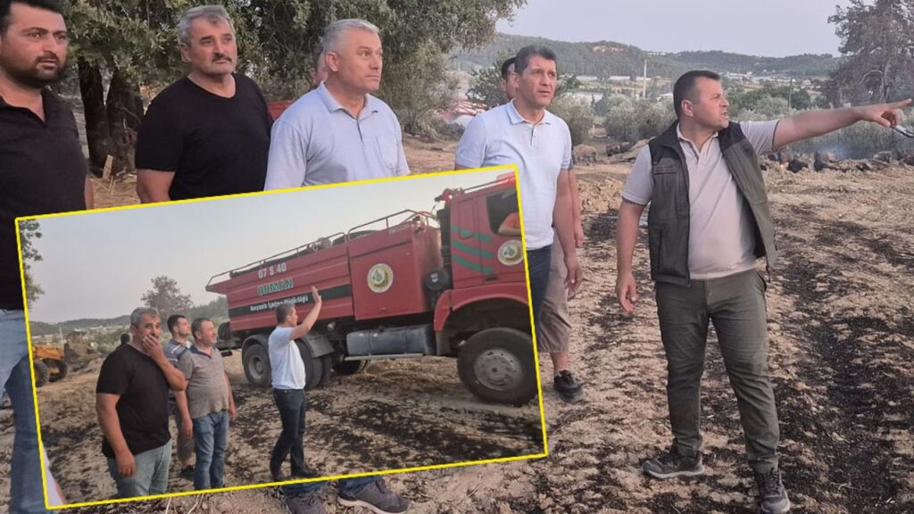 "Başkan Çetin'den yangına bölgelerine yakın takip"