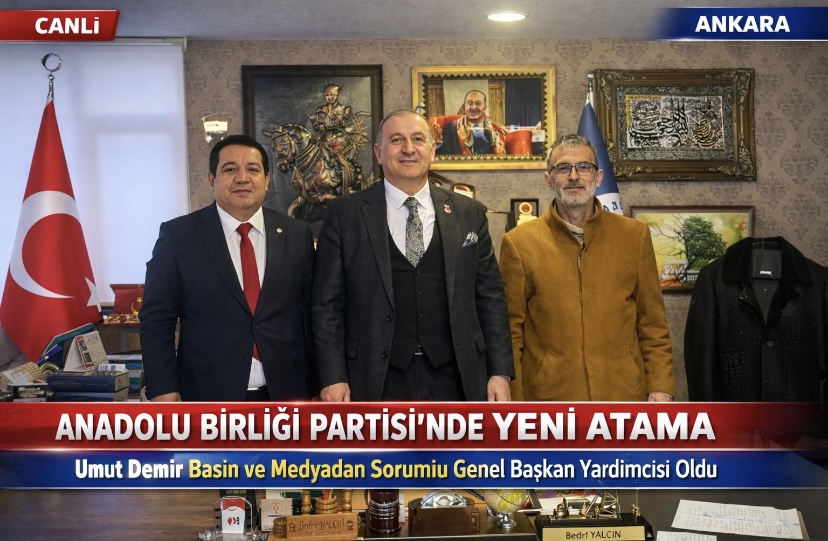 Araştırmacı Gazeteci Umut Demir, Anadolu Birliği Partisi Basın ve Medyadan Sorumlu Genel Başkan Yardımcısı Olarak Atandı