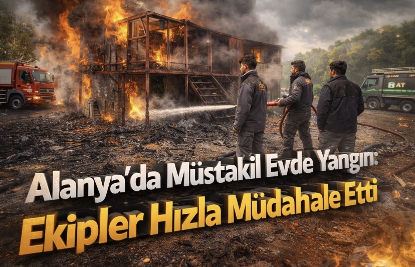Alanya’da Müstakil Evde Yangın: Ekipler Hızla Müdahale Etti