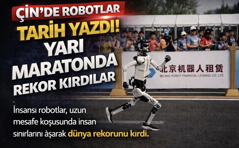 Çin’de robotlar tarih yazdı: Yarı maratonda rekor kırdılar