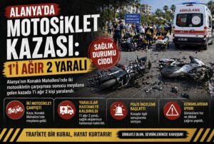Alanya’da Motosiklet Kazası: 1’i Ağır 2 Yaralı